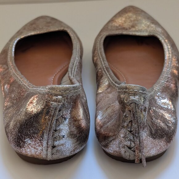 Great condition FRYE women's metallic Regina Ballet Flats Size 10 - Picture 6 of 13